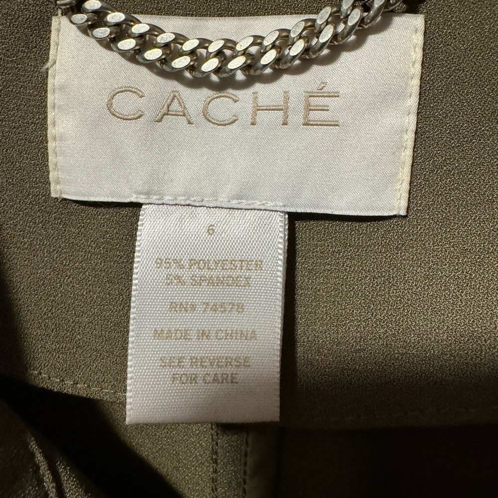 Cache Olive Color Utility Jacket Size 6 - image 3